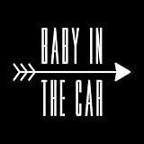 baby in car カッティング ステッカー Sサイズ ホワイト 白