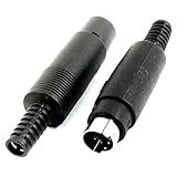 uxcell　コネクタ　オーディオアダプタコネクタ　メスソケット　オスプラグ　6－Pin　5ミリメートル　ブラック　ペア