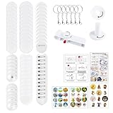 TOWEBOORY 缶バッジメーカー 35mm 55mm金型 缶バッチメーカー 36個バッジ素材付き 缶バッジマシーン バッジプレスパンチプレス機 2サイズ金型 交換便利 缶バッジ製造機 DIYおもちゃ ハンドメイド 推し活 アニメ アイドル 手作り 家庭用 (詰め替えパック)