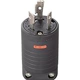 明工社:明工 接地2P20A引掛プラグ(L6-20)20A.250V(黒) MH7172B 型式:MH7172B