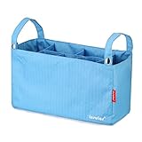 ベビーカー収納バッグ　ベビーカー用 多機能小物入れ 軽量便利なベビーカー用カバー　取り付け簡単 持ち運び便利 ベビーカー用収納カバー　ベビーカーケース (ブルー)