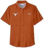 NCAA Texas LonghornsレディースCollegiate Tamiami半袖シャツ、杉、ミディアム