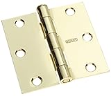 Stanley Hardware 741 3" X 3" Square Corner Residential Hinge in Bright Brass [並行輸入品]