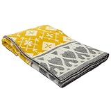 クリッパン KLIPPAN ウールブランケット 2231-03 フィアルネスイエロー／グレー 130x180cm Wool Blankets ひざ掛け 毛布 オフィス ふわふわ 北欧ブランド [並行輸