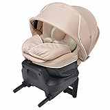 カーメイト(エールベベ) 『日本製・安心トリプル保証・電動サンシェード付』回転型チャイルドシート クルット シェリール 【ISOFIX取付】 新生児から4歳用 (フットマフ/スリープ・ピロー/360度