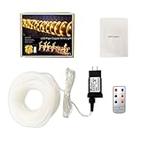 LEDロープライト　ストリングライト　ガーデンライト　イルミネーションライト　飾りライト 　10ｍ136LED　結婚式 ホームパーティー　雰囲気作りクリスマス　お誕生日(ウォームホワイト)