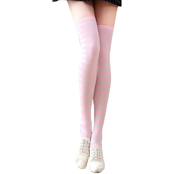 Angelic Pretty✦マカロンボーダーオーバーニー　黒✕ピンク Angelic Pretty✦マカロンボーダーオーバーニー 黒✕ピンク