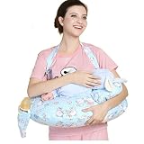 cnhive 多機能 授乳クッション 授乳まくら スリーピングピロー 便利グッズ 吐き戻し防止 むせる防止 呼吸が楽 鼻づまりを和らげ 胸の垂れ対策 負担の軽減 (小熊ブルー)