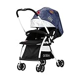 [crosmall]軽量A型両対面ベビーカー　折畳がラクラク フルフラット 大容量モノ置きカゴ　1ヶ月～36ヶ月頃対象　4.7kg (ファションブルー)