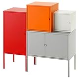IKEA イケア LIXHULT 収納コンビネーション - グレー/ホワイト/オレンジ/レッド 691.616.32,69161632
