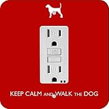 Rikki Knight Keep Calm and Walk the Dog-Red Color Single GFI Light Switch Plate [並行輸入品]