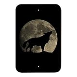Wolf Howling MoonシルエットホームビジネスオフィスSign 6" x 9" SIGN.WOOD.9X6.Z000192_8