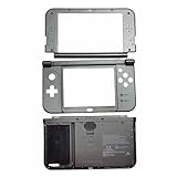 Menbiss New 3DS LL 用交換カバーセット NEW 3DS LL シェル 外装フロント＆バックプレート DIYボタンパネル バッテリーカバー付 ホワイト 旧3DS LL 非対応 (銀色)