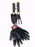 Garden Tool Set with a Pair of Vinyl Coated Work Gloves [並行輸入品]