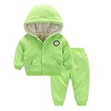 服　ファッション　ベビー　キッズ　カバーオール　新生児服　連体着　フード付き　2点セット　グリーン　110