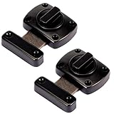 Copeflap ドアロック 回転 内鍵 回転式 ドア 鍵 室内 かぎ 後付け 施錠 扉 侵入防止 防犯 ロック (2個セット, 黒)