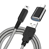 aceyoon 3DS 充電器 USB 充電ケーブル 1.5M 黒い網目デザイン USB メス to Type-C オス 変換アダプター付き New 3DS New 3DS LL 3DS LL 2DS 2DS LL DSi にも対応