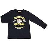 おさるのジョージ 天竺 フェイスプリント 長袖Tシャツ 春物 Curious George fpo-pn9118 120cm ブラック