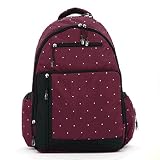 VANITA マザーズバッグ トラベル 旅行 ハイキング 登山 ピクニック カジュアル（ワイン）