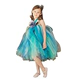 JSファッション ショート丈 孔雀羽 ふわふわチュチュドレス 100サイズ マルチカラー [並行輸入品]