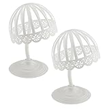 Baosity プラスチック製　素晴らしい　赤ちゃん　帽子　かつら　ディスプレイ　ホルダー　ラック　スタンド　2個　全2サイズ - 頭囲約45cm