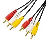 マクサー電機 簡易包装品 ビデオコード 3ピン - 3ピン RCA ケーブル 0.5m ゴールドプラグ 国内検品 テレビ ビデオデッキ ゲーム機 など