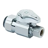 BrassCraft G2PS14X C1 Nominal Push Connect Inlet O.D. Compression Outlet Turn Straight Valve, 1/2 x 