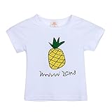 Karchi 可愛い Tシャツ　衣装　幼児　子供　　かわいい　綿　服　Tシャツトップ　　　衣装　贈り物 (120, ホワイト)