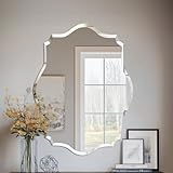 Artloge ミラー おしゃれ 鏡 壁掛け 洗面台 ウォールミラー 化粧鏡 ウェーブミラー 洗面鏡 浴室鏡 割れない鏡 お風呂鏡 玄関 トイレ 姿見鏡 大きい 女優ミラー 壁美人 曇り止め コーティング 賃貸 新築