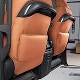 ヴェルファイア アルファード40系 バックキックマット キングカードカバー 汚れ保護シート 軽自動車 インテリア アクセサリー ブラック ベージュ 取り付け簡単 (前席,ブラウン)