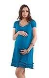 Annee Matthew Andreドレスマタニティ授乳フリル、パラダイスブルー、小さな US サイズ: S カラー: ブルー