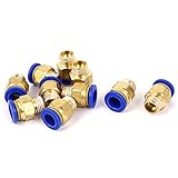 uxcell クイック継手 クイック接続継手 カプラー 1/4BSP 空気圧 10mmの穴径 10個入り