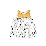 夏ベイビー服 女の子ワンピース 90cm 袖なし Pojour キッズ用かわいい雨粒ドレス 子供ギフト 綿 通気