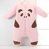【YW】ベビーパジャマ 赤ちゃんの寝袋 超厚純綿保温寝袋 可愛い赤ちゃん睡服 (80cm, ピンク)
