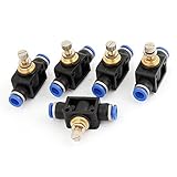 URBEST 10個入り空気圧クイック継手6 mm接続t-jointタイププッシュで速度コントローラバルブ