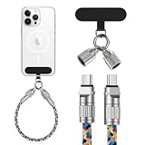 タイプC ストラップ 【60W急速充電】iPhone 16 ケーブル 0.3m*1本 PD対応 充電ケーブル usb c ケーブル MacBook iPad Android対応 ストラップホルダー*1枚 ブラック