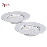 シンクストレーナー 排水口カバー シンクストッパー 排水口 ゴミ受け バスルーム 水切り 浴槽カバー 台所ストレーナー フィルター ステンレス製 6.4cm 2個入り