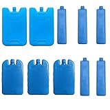 10個 保冷剤 アイスクーラーブロック スティック型 クーラーバッグ用 フリーザーブロック 200ml+250ml+500ml 長時間保冷 再利用可能 イスクーラーブロック クーラーバッグ用 冷蔵庫 アイスパック 旅行、ピクニック、アウトドア用