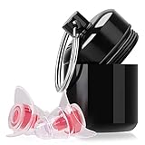 Winzwon 耳栓 防音 安眠 ライブ イヤプラグ 旅行 飛行機 空港 現場作業 勉強 水洗い可 耳保護 視覚保護 携帯ケース付き(レッド)