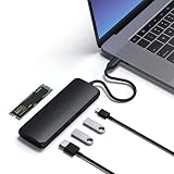 Satechi ハイブリッド USB ハブ Type-C (ブラック) M.2 SATA SSDスロット 4K HDMI 60Hz, USB-C PD, USB-A 3.1データ, USB-C ハブ (M2/ M1 MacBook Pro/Air, M2/ M1 iPad Pro/Air, M2 Mac Mini, iMac M1 対応)