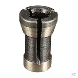 Fenteer ２点セット　彫刻機　コレット　チャック　1/4 インチ　合金　トリミング機　アダプタ　高硬度