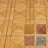 ウッドデッキパネル 天然木 【ナチュラル】 81枚セット (Dタイプ)