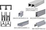 CRLサテン陽極酸化デラックスショーケーススライドトラックアセンブリd609 Upper & d603 Lowerトラックwithナイロンホイール – 12 ftロング