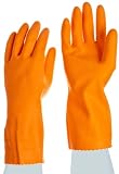 Ansell 87-208 Heavy Duty Latex Glove, Chemical Resistant, 13 Pinked Cuff, 13 Length, Small (Pack of 