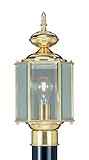 Livex Lighting 2117-02 Outdoor Post with Clear Beveled Glass Shades, Polished Brass [並行輸入品]