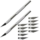 Ehdis [2個] キャップ付きアルミハンドルホビークラフトユーティリティナイフ 30度アートナイフの柄 ビニールフィルム、紙、布の滑らかな切断のためのノンスリップグリップ付き