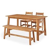 LOWYA ダイニングテーブル 4点セット ダイニングテーブルセット ダイニング ベンチ ダイニングセット 食卓 テーブル セット 食卓テーブル 4点セット 4人用 4人掛け チェア テーブル シンプル おしゃれ 無垢 木製 新生活 ライト
