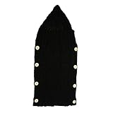 Domybestベビー カバーオール 新生児ツーウェイオール ニット寝袋 スリーパー　スリーピングバッグ 赤ちゃん 春秋冬用　7色 (ブラック)