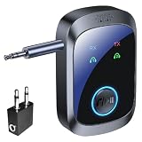 Bluetooth 5.4 トランスミッター&レシーバー 3.5mm Aux BT アダプタ ブルートゥース レシーバー ブルートゥース トランスミッター テレビ Type-C充電 Bluetooth 送信機+受信機 2台同時接続 11時間再生 有線ヘッドホン/カーオーディオ コンポ/ホームステレオシステムにど適用