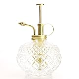 純粋なスタイルのプラント・ミスター - 真鍮の噴霧器を備えたクリアカラーガラスボトル （マットゴールドカラー）
